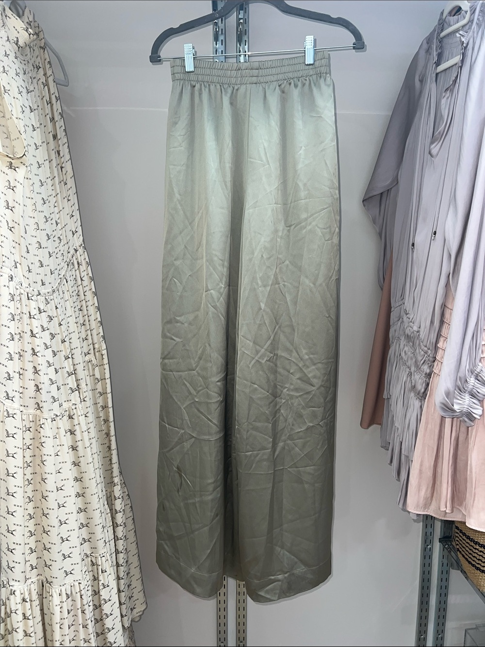 Show Me Your MuMu Olive Wide-Leg Elastic Waist Pants